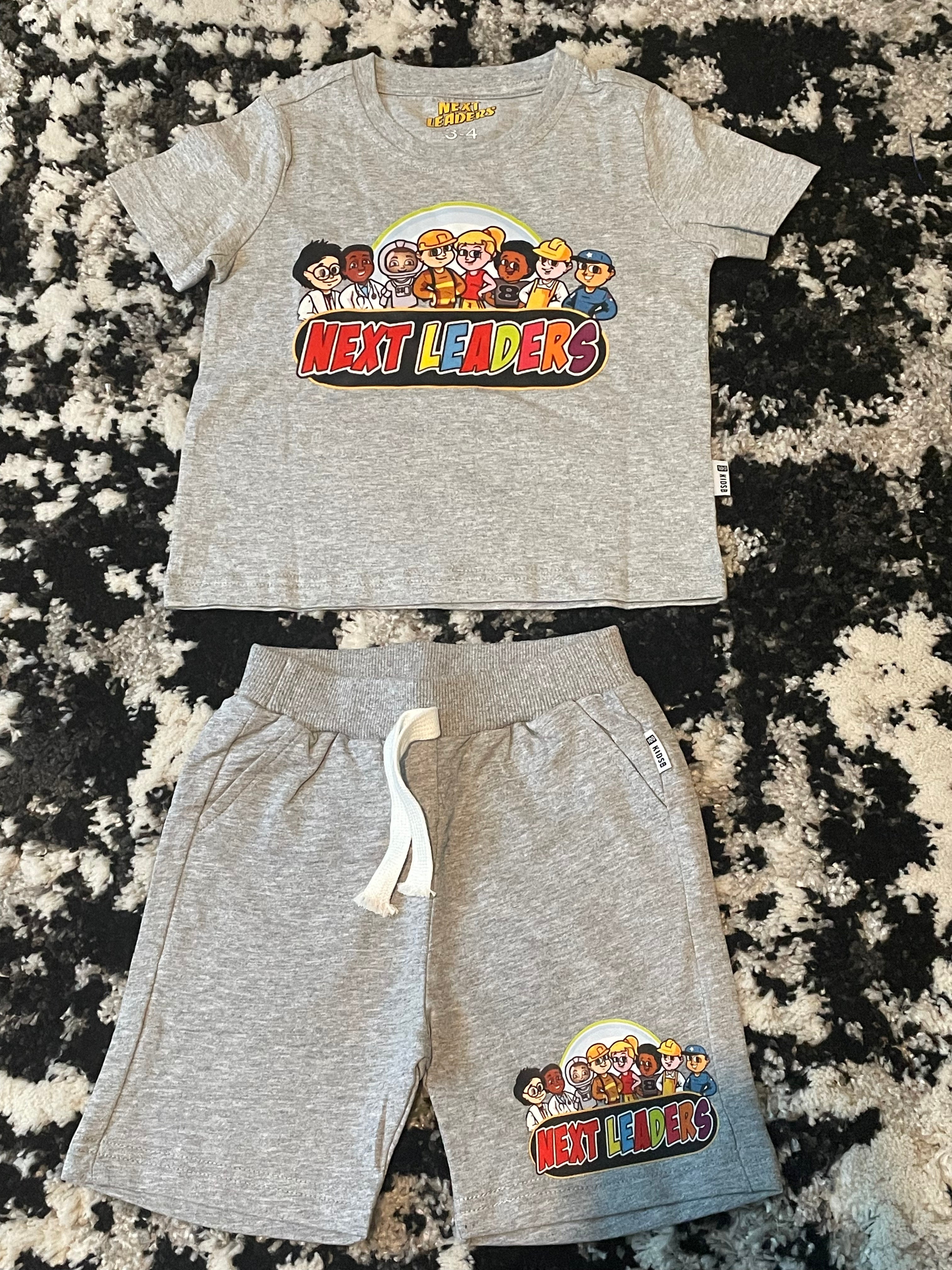 Next Leaders White & Orange T-Shirt & Shorts Set