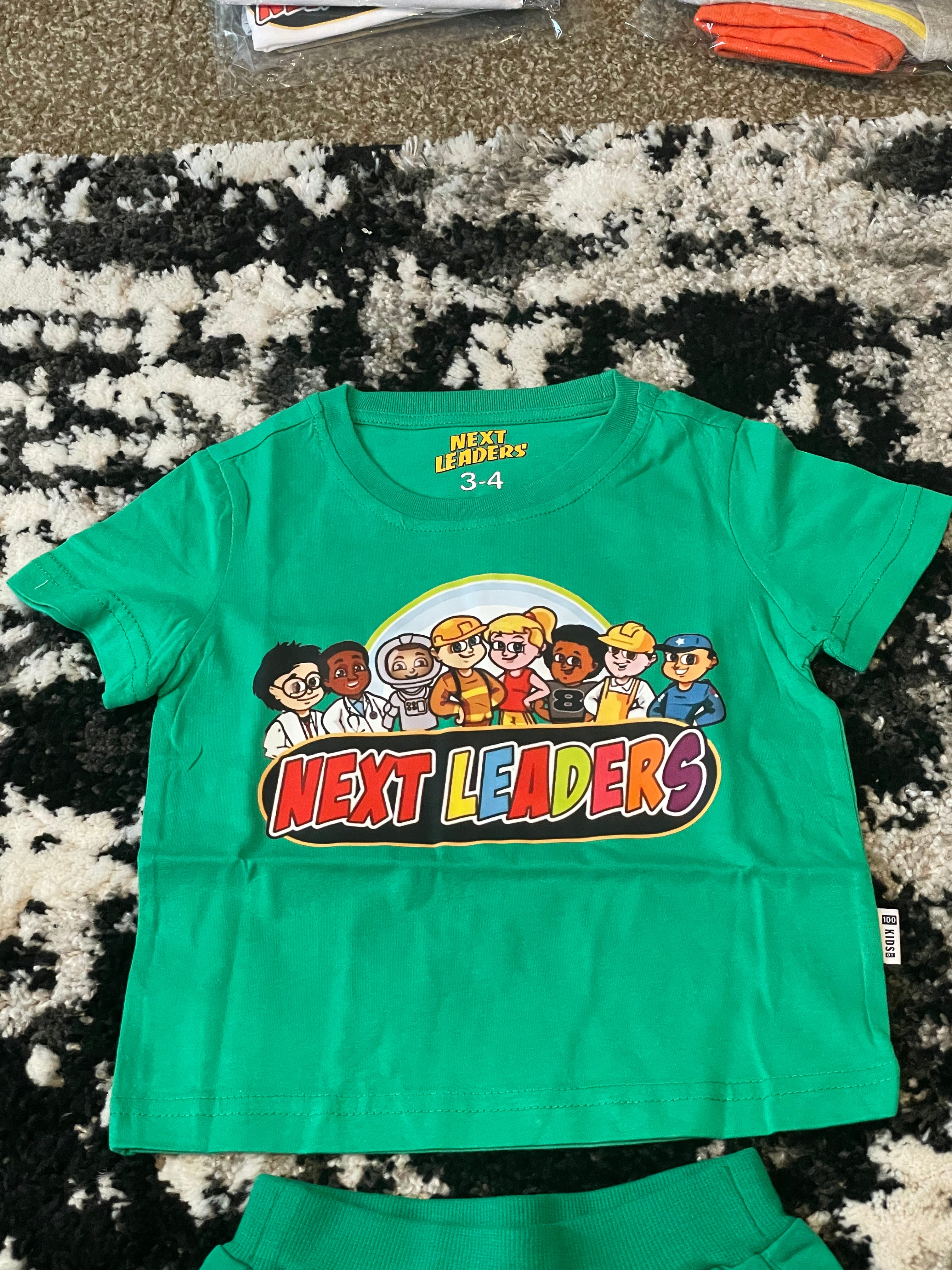 Next Leaders White & Orange T-Shirt & Shorts Set