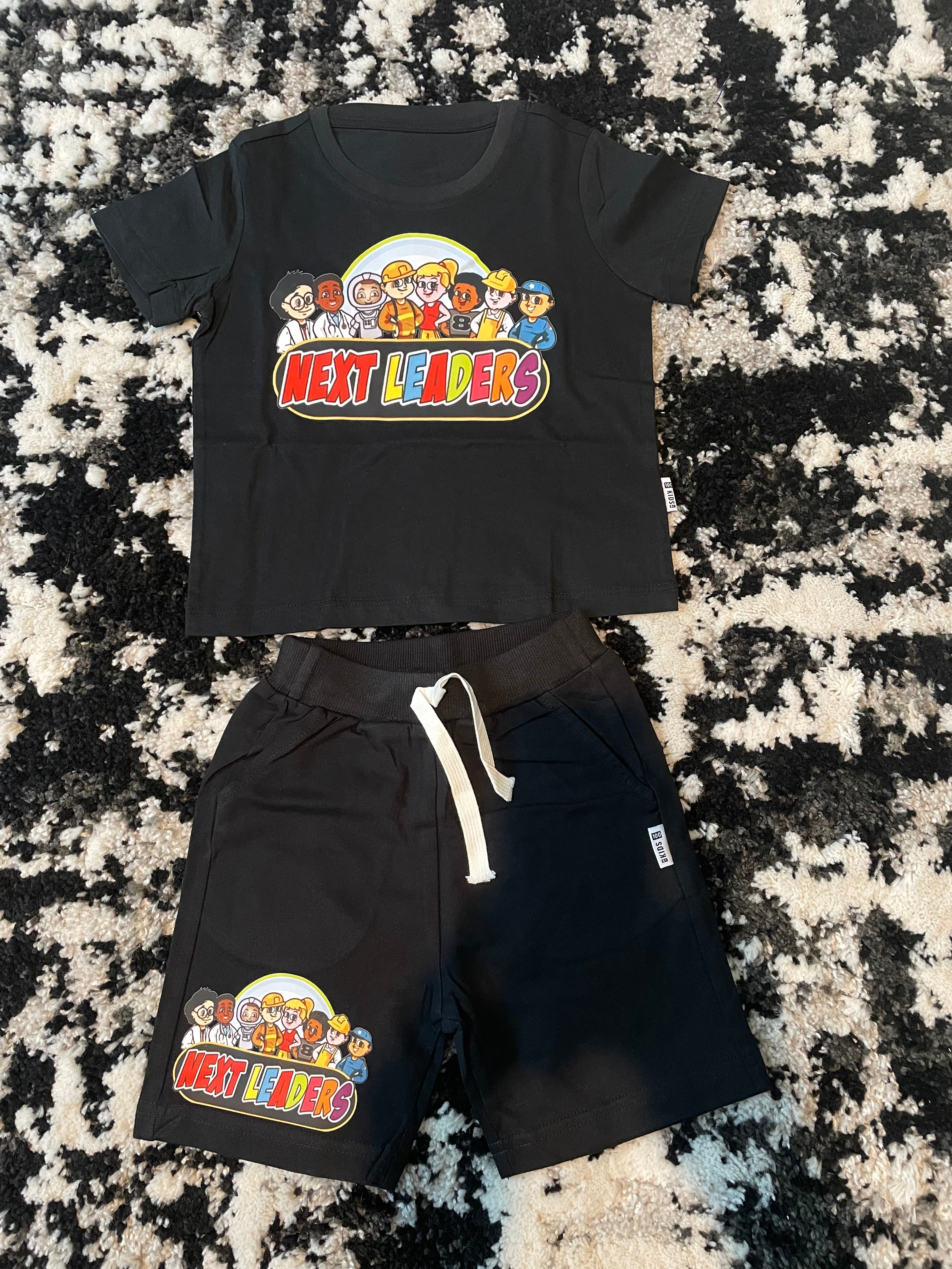 Next Leaders White & Orange T-Shirt & Shorts Set