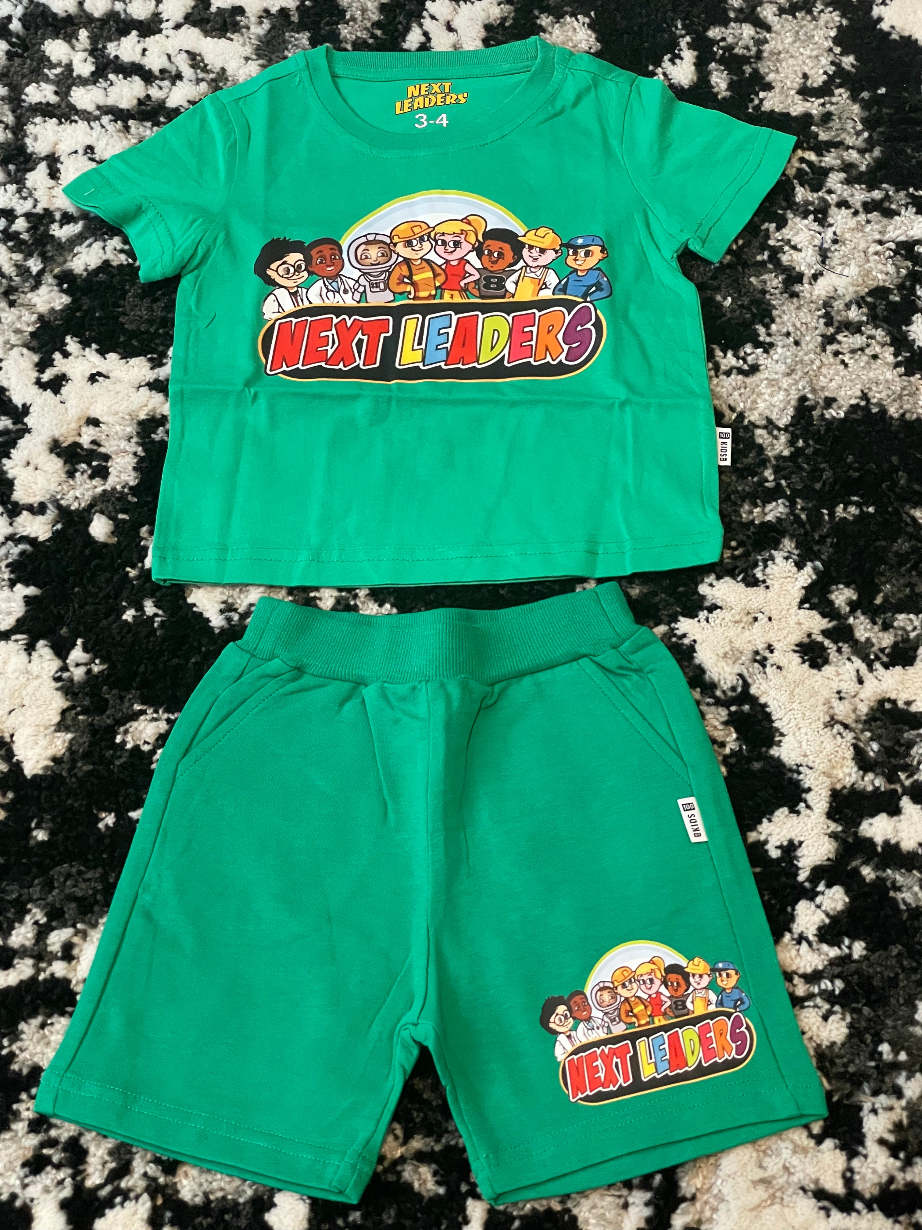 Next Leaders White & Orange T-Shirt & Shorts Set