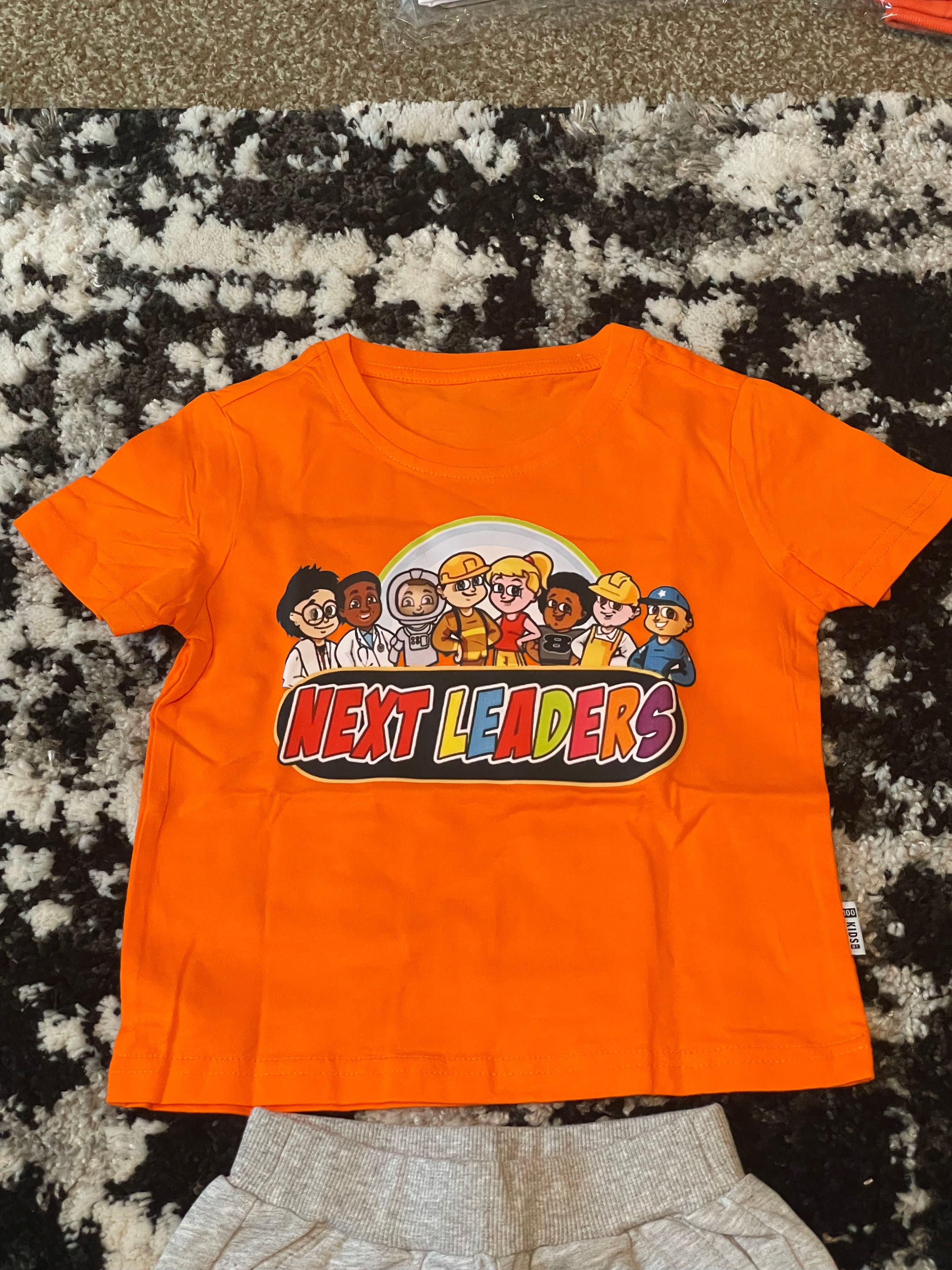 Next Leaders White & Orange T-Shirt & Shorts Set