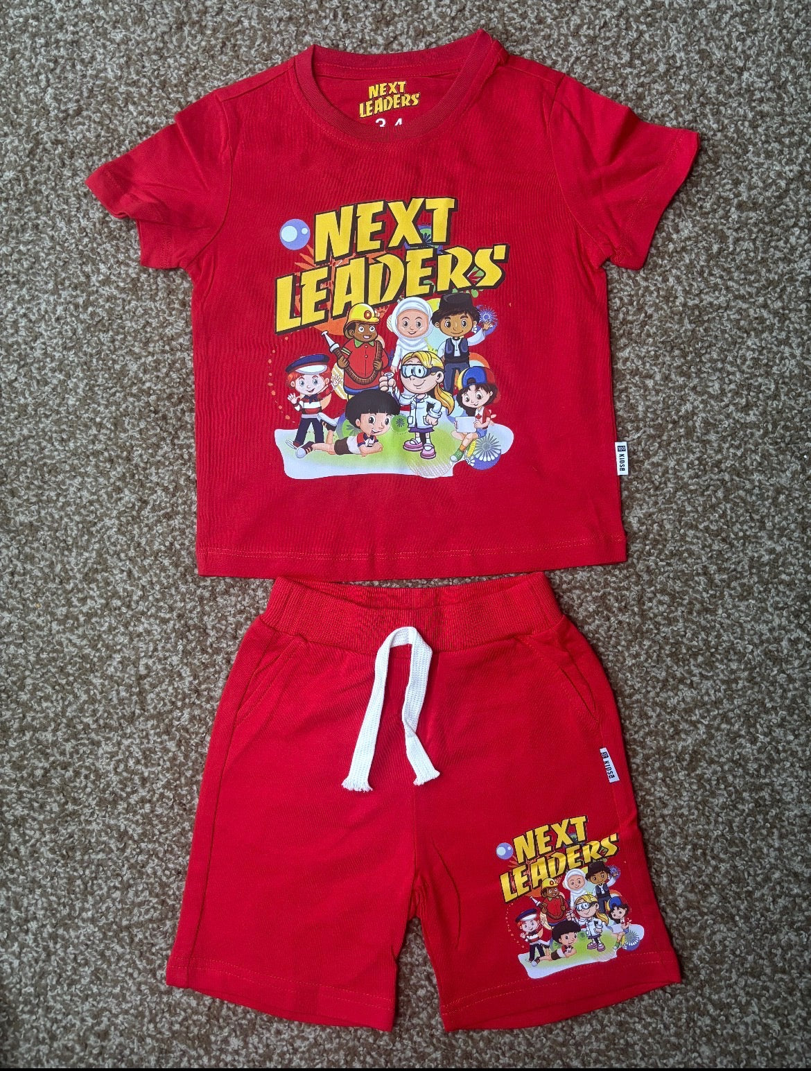 Next Leaders Red T-Shirt & Shorts Set