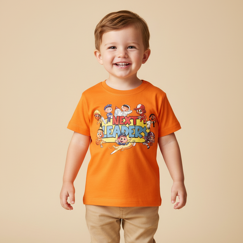 Next Leaders Orange Tee Kids Mockup
